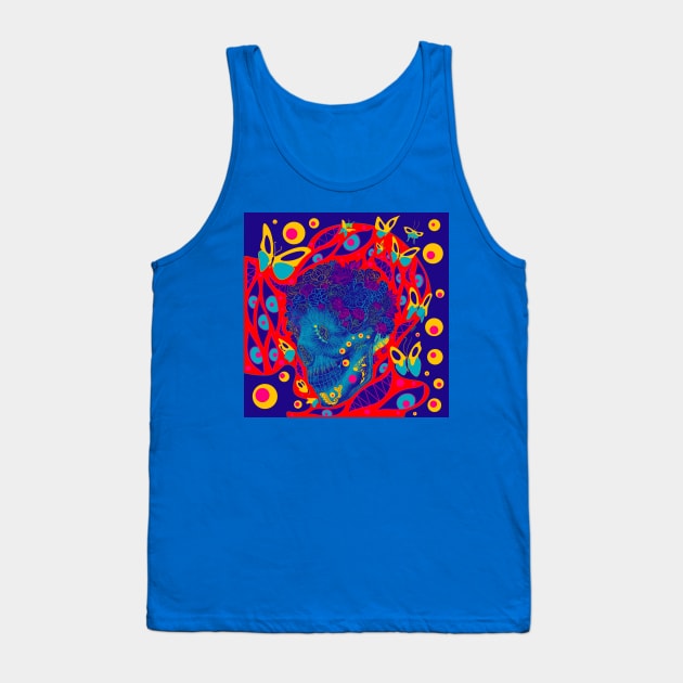 skull monster in Mayan pride pattern ecopop Tank Top by jorge_lebeau